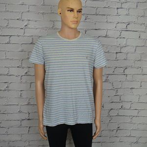 Mens All Saints Tonic Stripe Crew graphic tee t-shirt